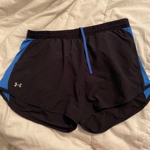 Black and blue underarmour athletic shorts!